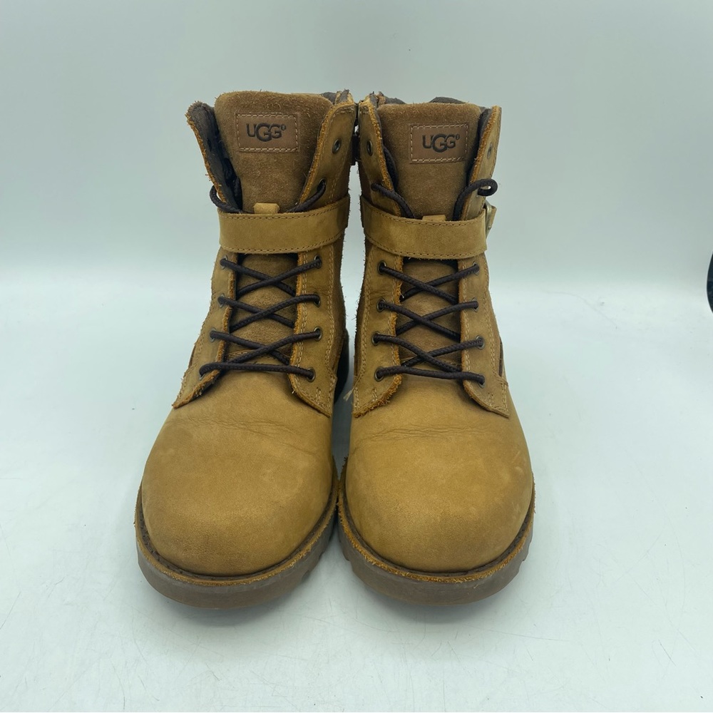 UGG Koren Brown Leather Suede Boots Youth Girls 1017816K Size 3 Chestnut Hiking - Picture 6 of 13